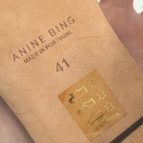 Anine Bing Invisible Flat Sandal Black Leather - Picture 13 of 16